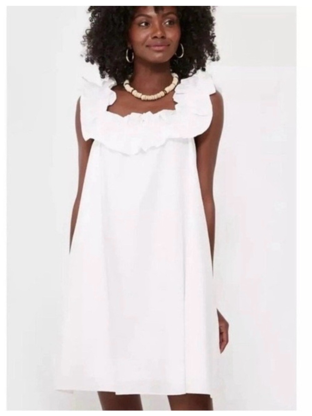 Hyacinth House Women’s Mini Dress White Poplin Ruffle Tuckernuck